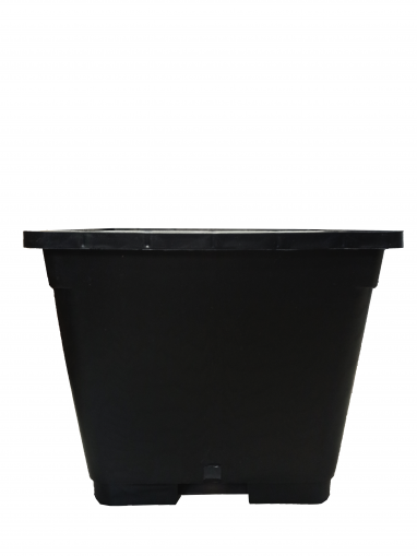 Square Black Pot 25L - 370x370x270mm