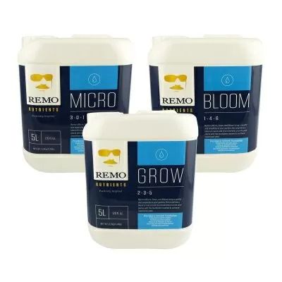 Remo's Grow/Micro/Bloom – Mineral Plant Nutrient Set  (500ml / 1L / 5L)