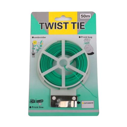 Garden Twist Tie with Cutter – 50 Meters PVC Coated
